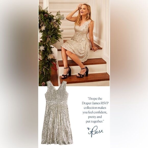 Nwt Women's DRAPER JAMES RSV V-Neck Sequin Dress
by DRAPER JAMES RSVP SZ 8 - Picture 2 of 16